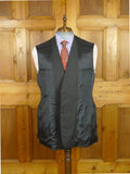26/1058 dege & skinner 2003 savile row bespoke charcoal grey worsted suit 44 regular (portly cut)