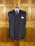 26/1069 dege & skinner 2001 savile row bespoke navy blue hopsack blazer w/ brass club buttons 48 regular