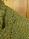 26/1082 dege & skinner 2000 savile row bespoke heavyweight green wp check tweed suit w/ trouser & breeks 45 regular