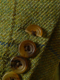 26/1082 dege & skinner 2000 savile row bespoke heavyweight green wp check tweed suit w/ trouser & breeks 45 regular
