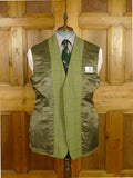 26/1082 dege & skinner 2000 savile row bespoke heavyweight green wp check tweed suit w/ trouser & breeks 45 regular