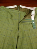 26/1082 dege & skinner 2000 savile row bespoke heavyweight green wp check tweed suit w/ trouser & breeks 45 regular