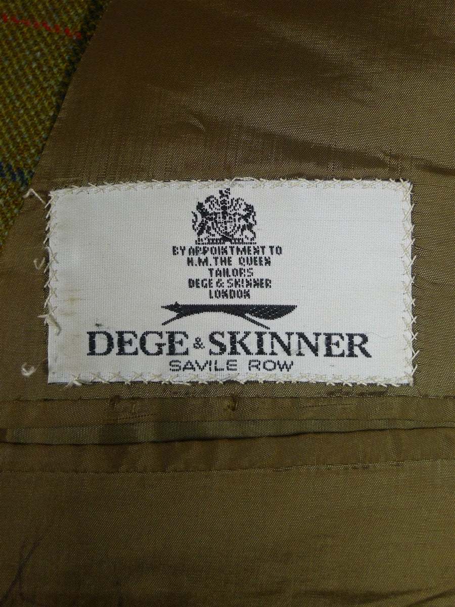26/1083 vintage dege & skinner 2005 savile row bespoke brown wp check tweed sports jacket 46 regular to long