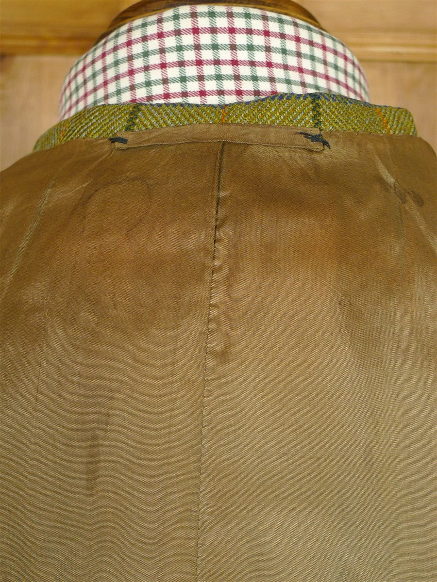 26/1083 vintage dege & skinner 2005 savile row bespoke brown wp check tweed sports jacket 46 regular to long