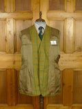26/1083 vintage dege & skinner 2005 savile row bespoke brown wp check tweed sports jacket 46 regular to long