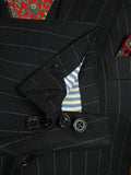 26/1085 vintage 1983 dege & sons savile row bespoke heavyweight charcoal grey pin-stripe 4-piece suit (jkt, vest, 2 pr trs) 40 regular