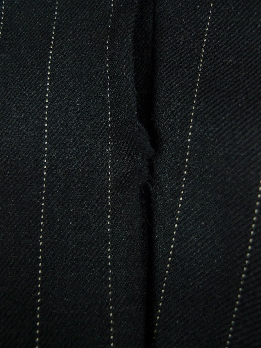26/1085 vintage 1983 dege & sons savile row bespoke heavyweight charcoal grey pin-stripe 4-piece suit (jkt, vest, 2 pr trs) 40 regular