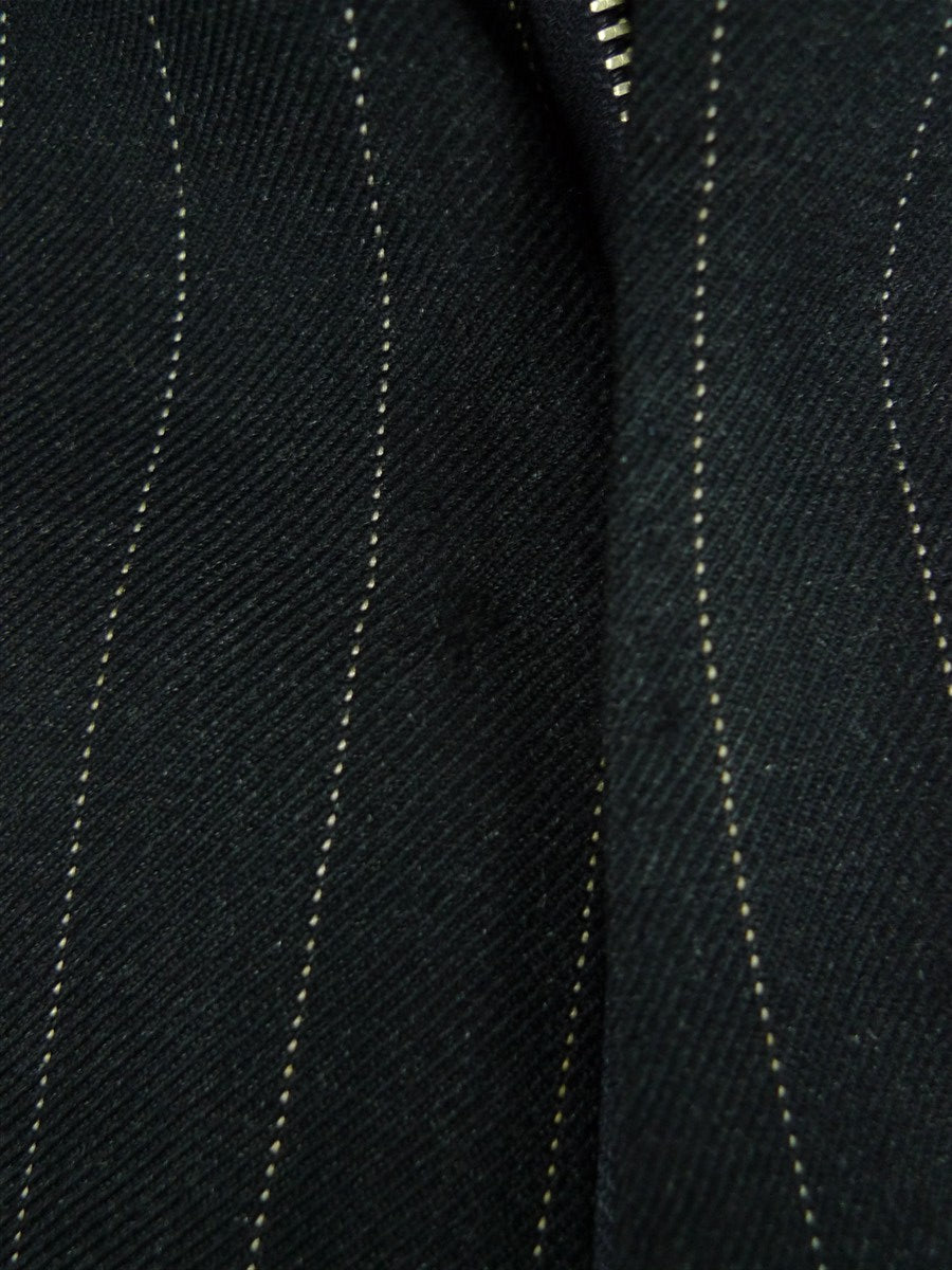 26/1085 vintage 1983 dege & sons savile row bespoke heavyweight charcoal grey pin-stripe 4-piece suit (jkt, vest, 2 pr trs) 40 regular