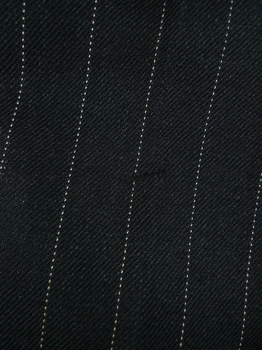 26/1085 vintage 1983 dege & sons savile row bespoke heavyweight charcoal grey pin-stripe 4-piece suit (jkt, vest, 2 pr trs) 40 regular