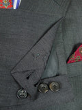 26/1087 dege & skinner 2008 savile row bespoke grey nailhead weave worsted suit 48 regular to long (portly cut)