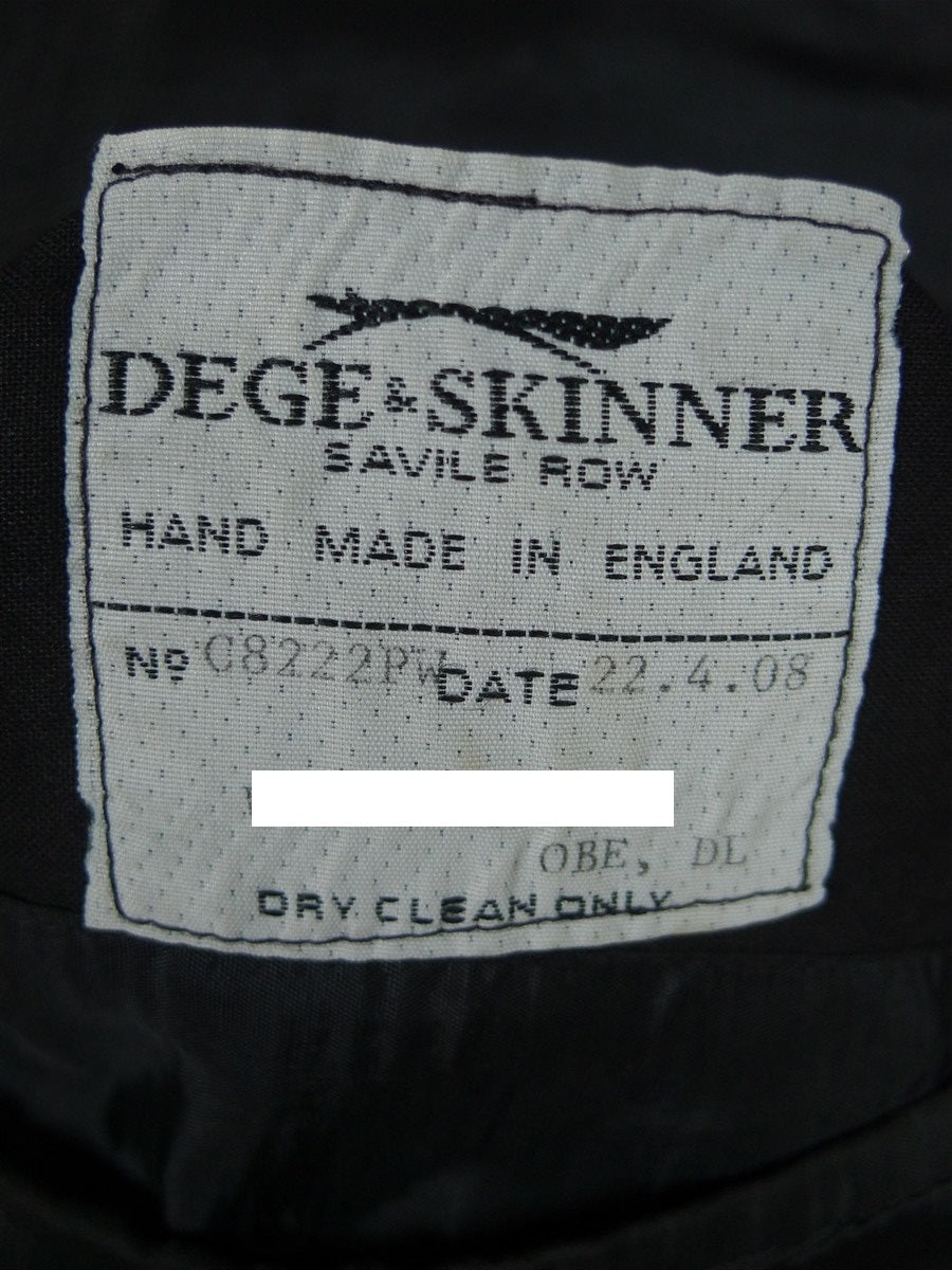 26/1087 dege & skinner 2008 savile row bespoke grey nailhead weave worsted suit 48 regular to long (portly cut)