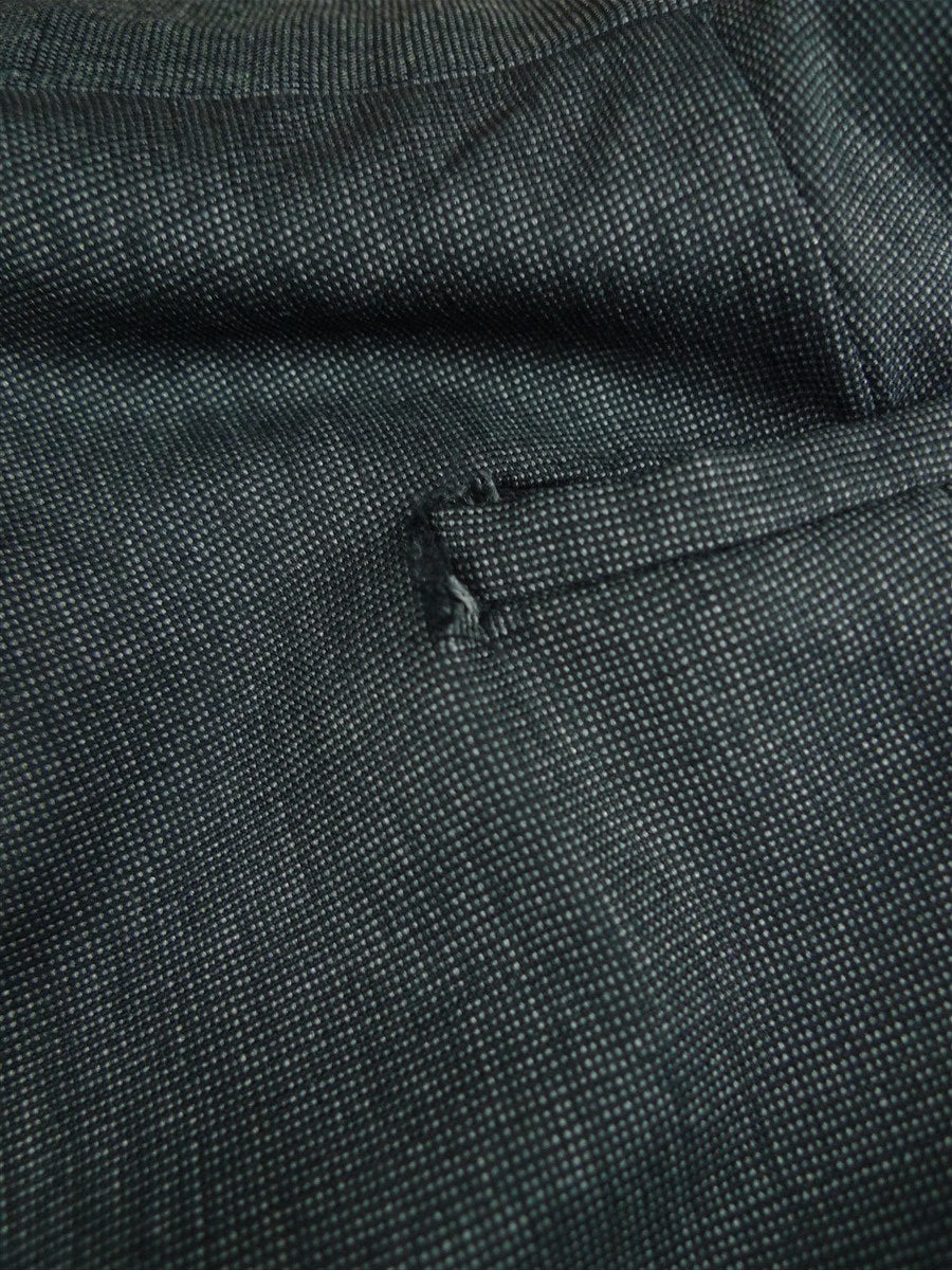 26/1087 dege & skinner 2008 savile row bespoke grey nailhead weave worsted suit 48 regular to long (portly cut)
