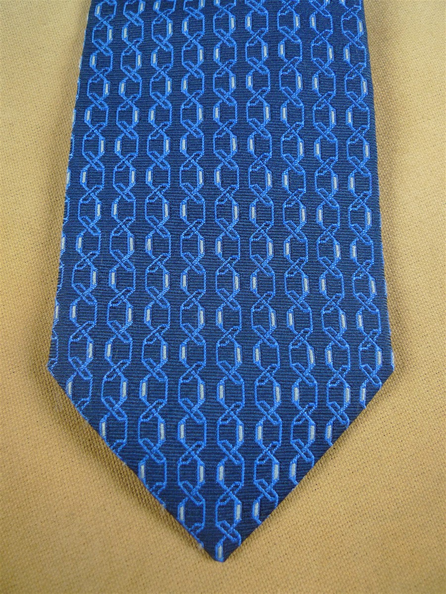 26/1071 immaculate hermes blue chain pattern silk tie 655835T