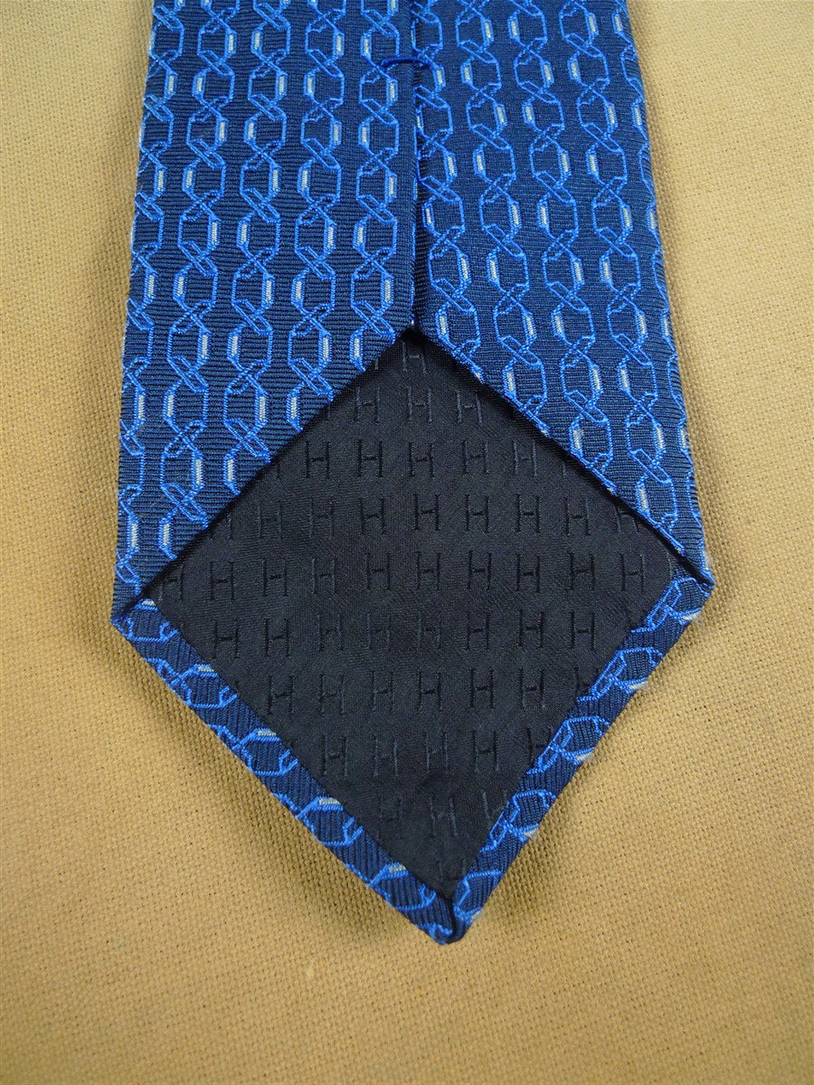 26/1071 immaculate hermes blue chain pattern silk tie 655835T