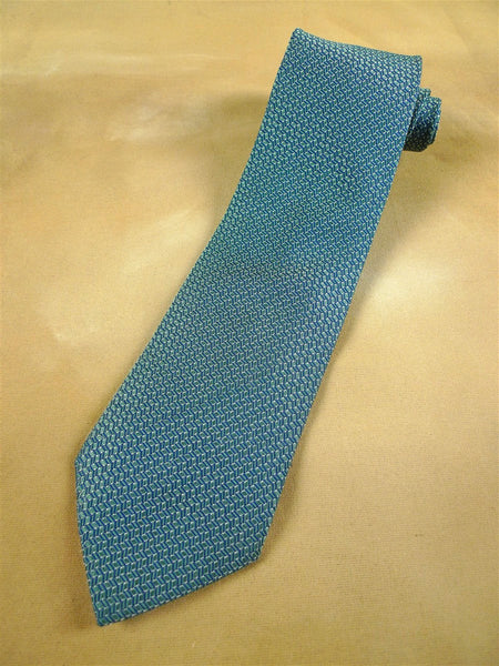 26/1072 immaculate hermes green / blue chevron pattern silk tie 758808T