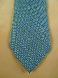 26/1072 immaculate hermes green / blue chevron pattern silk tie 758808T