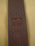 26/1075 immaculate hermes copper pattern silk tie 759031T