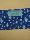 26/1076 hermes blue fish pattern silk tie 5035pa