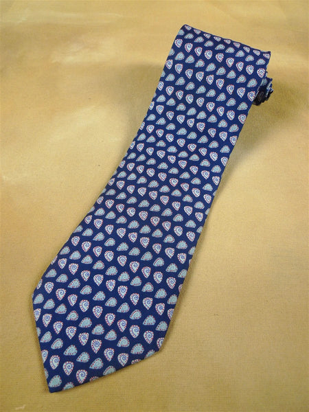 26/1077 hermes blue / grey & red pattern silk tie 5068pa