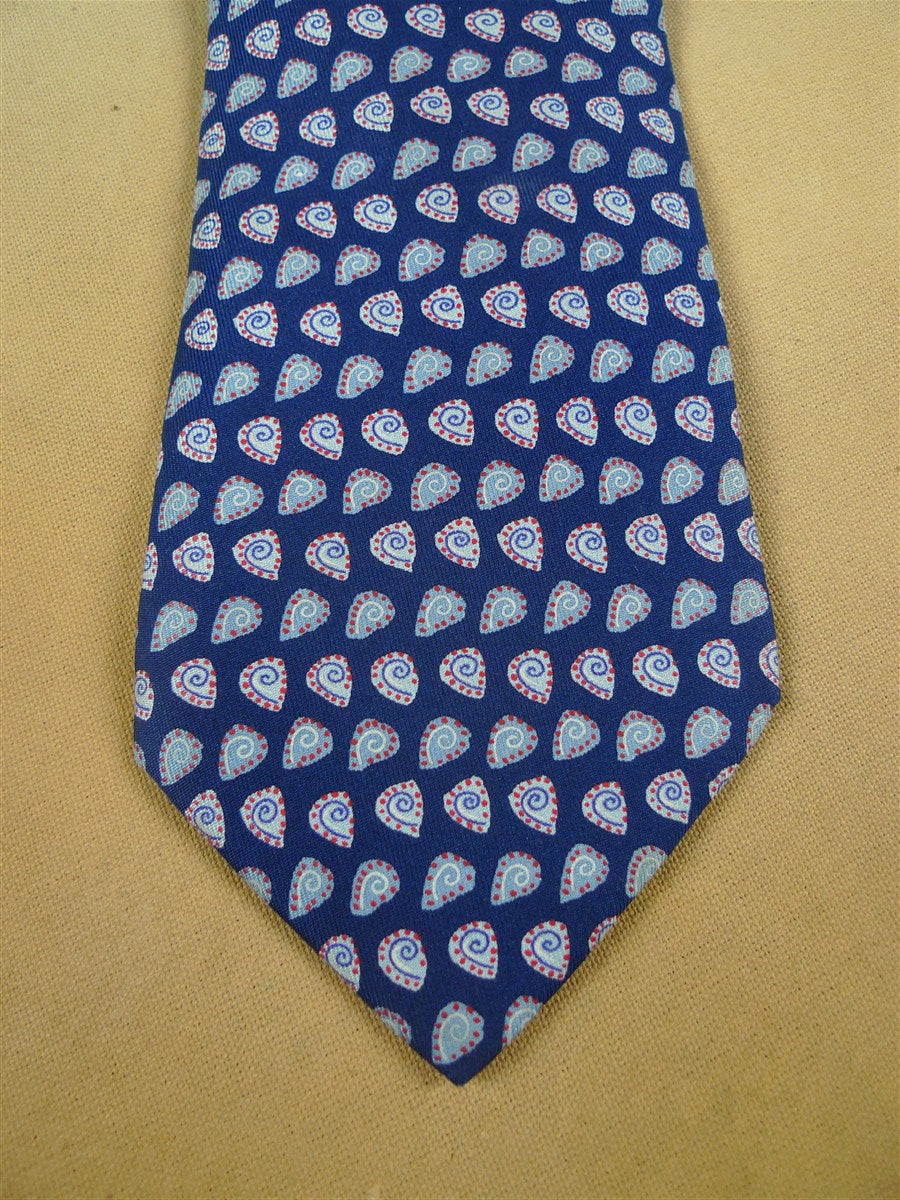 26/1077 hermes blue / grey & red pattern silk tie 5068pa
