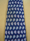 26/1077 hermes blue / grey & red pattern silk tie 5068pa