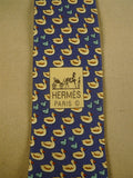 26/1070 hermes blue duck pattern silk tie ma7932