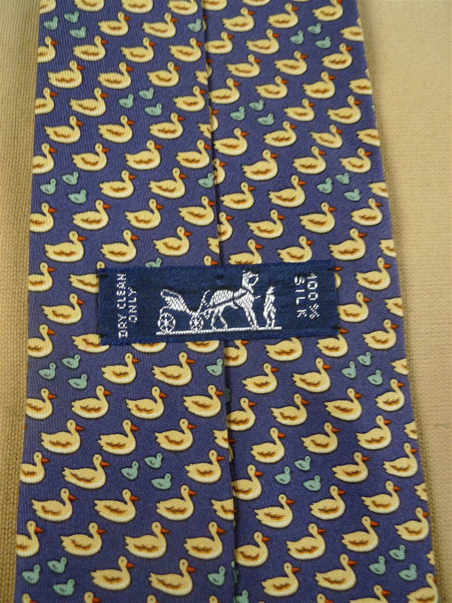 26/1070 hermes blue duck pattern silk tie ma7932