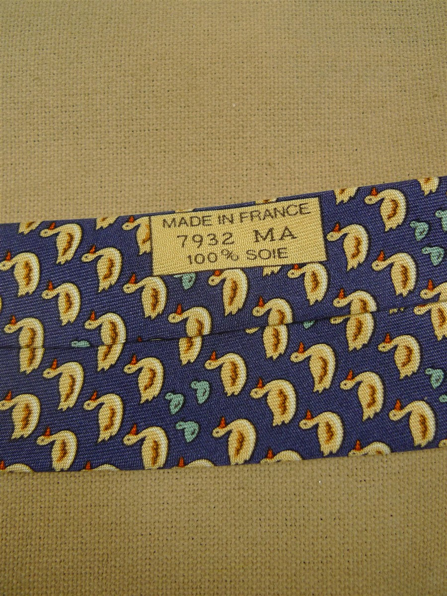 26/1070 hermes blue duck pattern silk tie ma7932