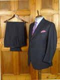 26/1080 dege & skinner 2019 savile row bespoke navy blue worsted twill suit 43 regular (portly cut)