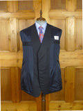 26/1080 dege & skinner 2019 savile row bespoke navy blue worsted twill suit 43 regular (portly cut)