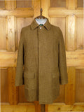 26/1091 near immaculate invertere brown check weave raglan field coat overcoat 44-46