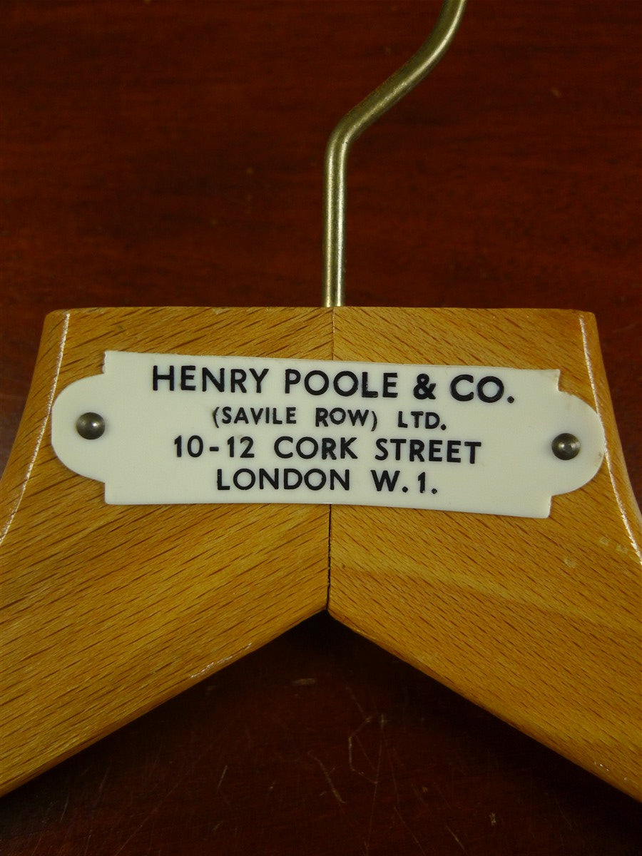 26/1098 immaculate vintage henry poole savile row bespoke wooden suit hanger