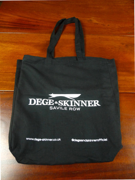 26/1093 immaculate dege & skinner savile row bespoke black cotton canvas tote bag