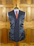 26/1117 near immaculate 1989 vintage savile row bespoke navy blue pin-stripe d/b worsted suit 42 regular to long
