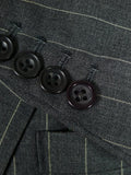 26/1112 vintage 1999 savile row bespoke grey pin-stripe worsted & mohair suit w/ 2 pr trs 43-44 regular