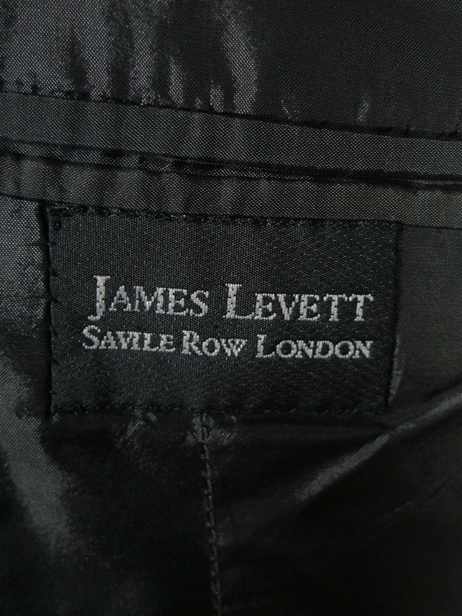 26/1112 vintage 1999 savile row bespoke grey pin-stripe worsted & mohair suit w/ 2 pr trs 43-44 regular