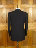 26/1116 immaculate vintage 1989 savile row bespoke heavyweight black wool shawl lapel dinner suit 42 regular to long