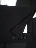 26/1116 immaculate vintage 1989 savile row bespoke heavyweight black wool shawl lapel dinner suit 42 regular to long