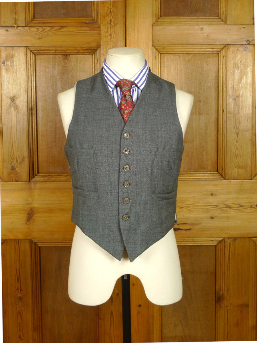 26/1123 immaculate 1950s vintage bespoke tailored grey pick weave morning wasitcoat 36