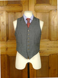 26/1123 immaculate 1950s vintage bespoke tailored grey pick weave morning wasitcoat 36