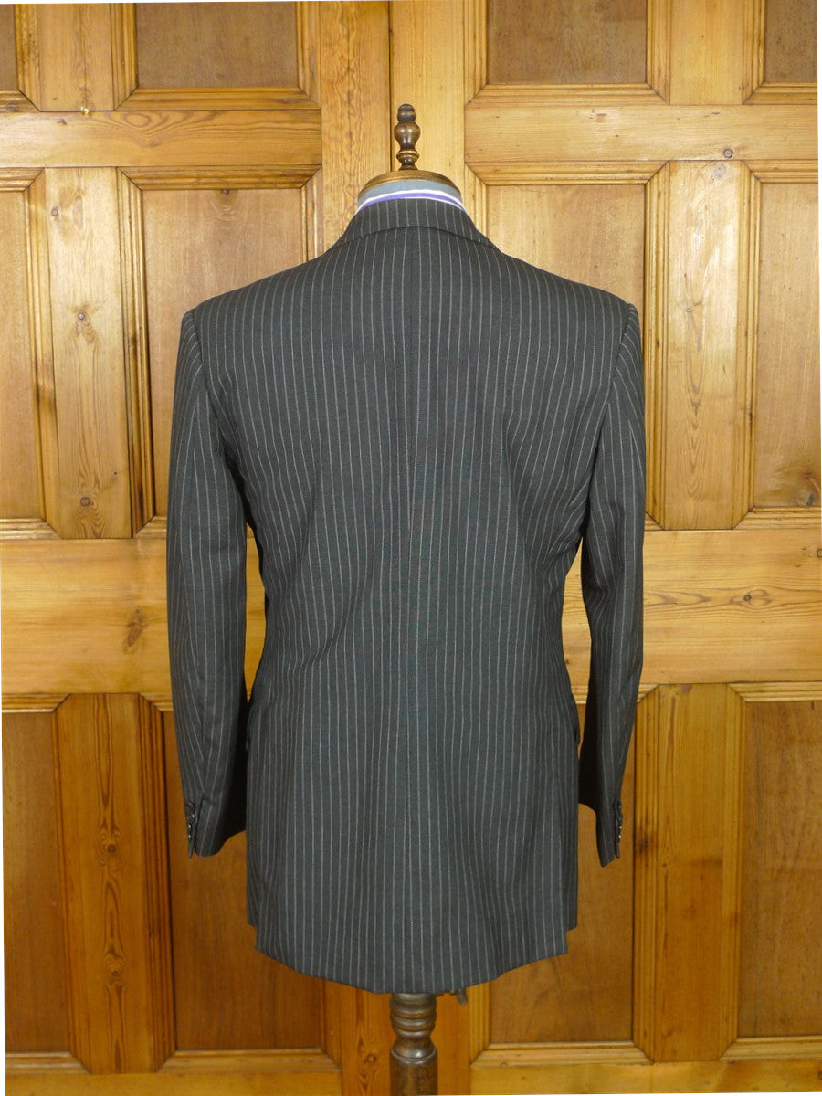 26/1118 vintage 1982 savile row bespoke grey pin-stripe worsted & mohair suit 40 regular