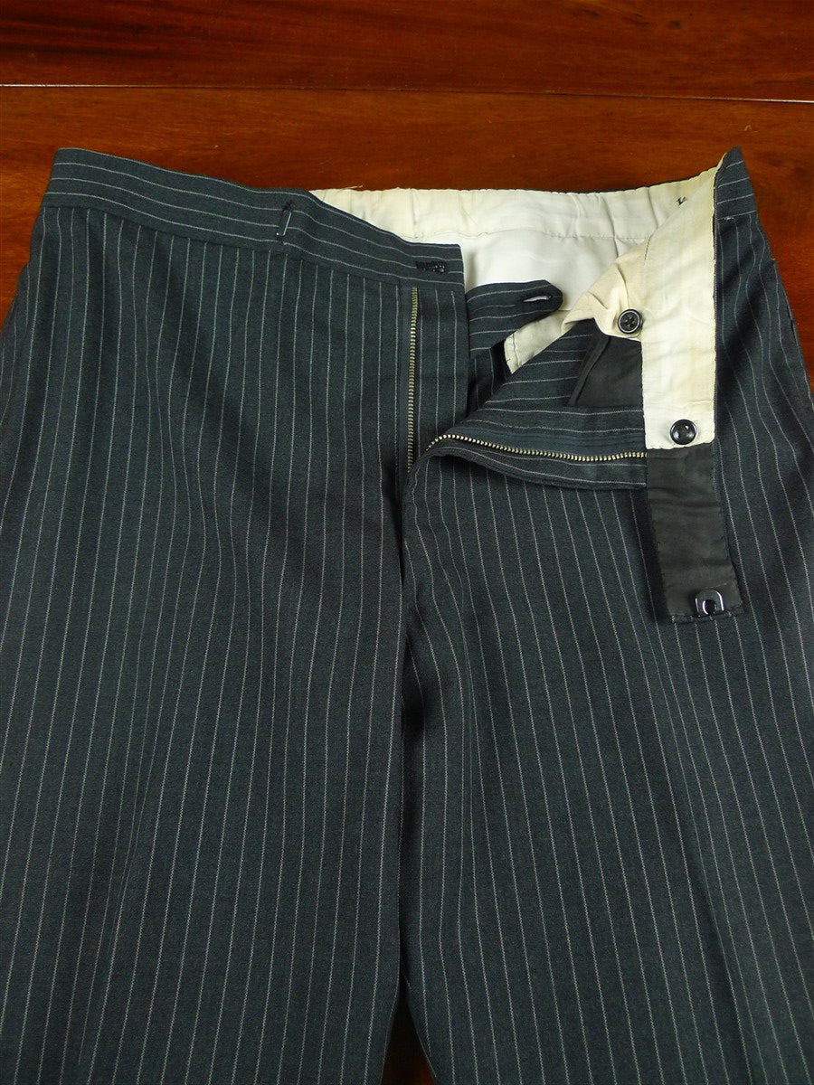 26/1118 vintage 1982 savile row bespoke grey pin-stripe worsted & mohair suit 40 regular