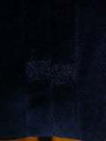26/1107 cyprus bespoke tailored deep blue d/b velvet dinner / smoking jacket w/ braid trims 39-40 regular
