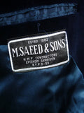 26/1107 cyprus bespoke tailored deep blue d/b velvet dinner / smoking jacket w/ braid trims 39-40 regular