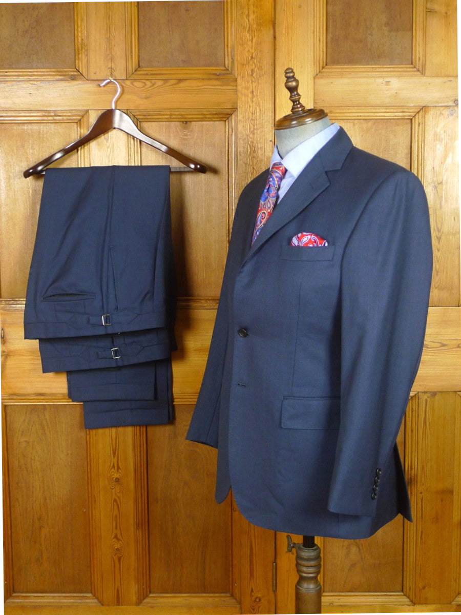 26/1111 near immaculate ede & ravenscroft 2-tone teal blue weave wool suit (rrp £795) 40 regular