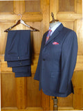 26/1111 near immaculate ede & ravenscroft 2-tone teal blue weave wool suit (rrp £795) 40 regular