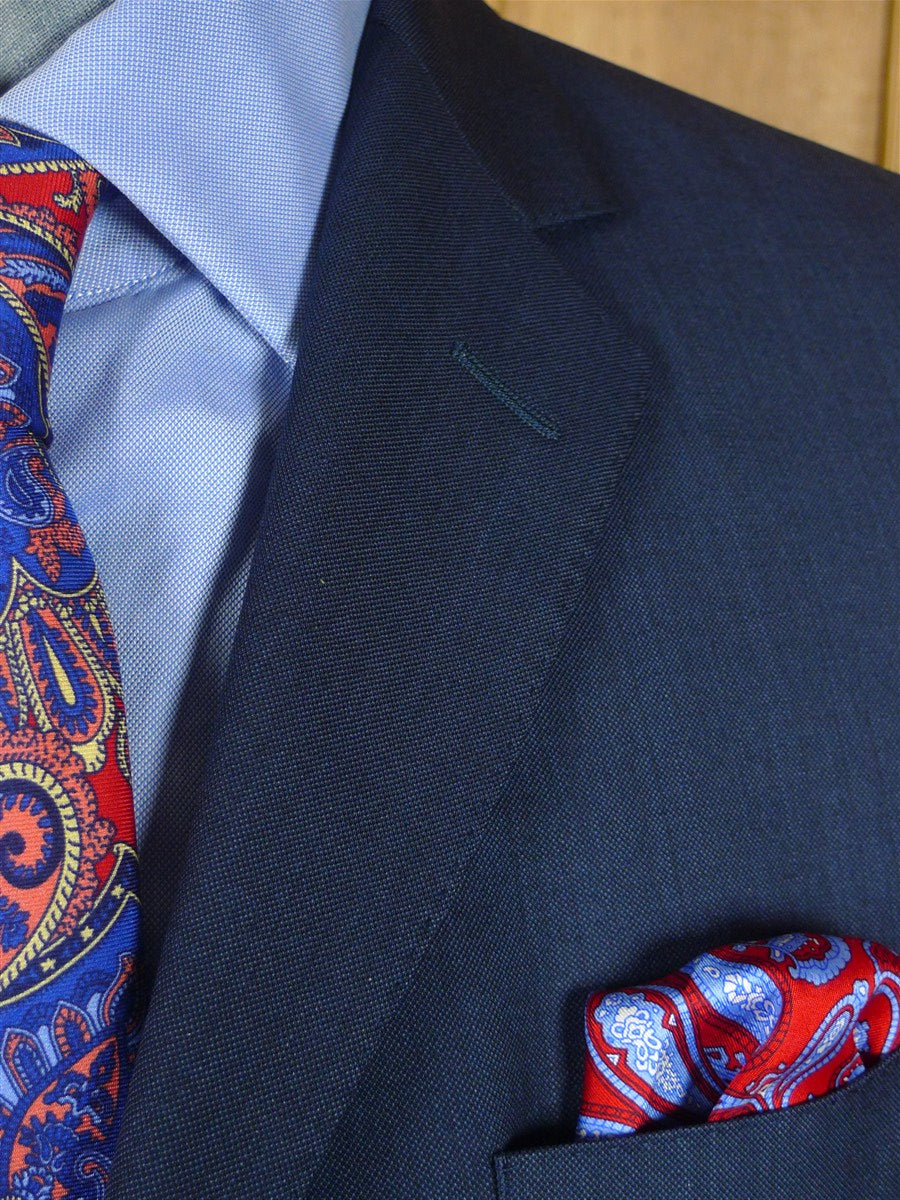 26/1111 near immaculate ede & ravenscroft 2-tone teal blue weave wool suit (rrp £795) 40 regular