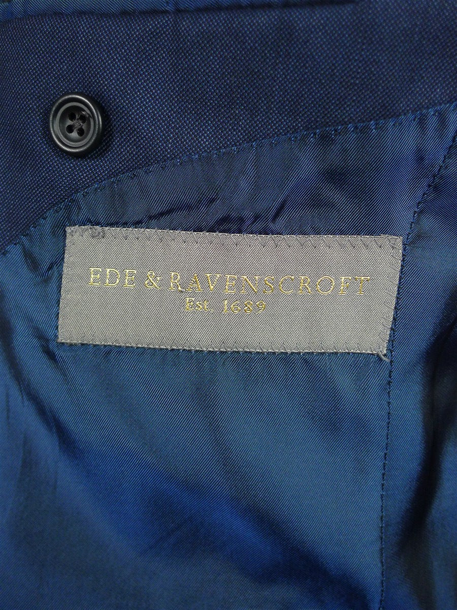 26/1111 near immaculate ede & ravenscroft 2-tone teal blue weave wool suit (rrp £795) 40 regular