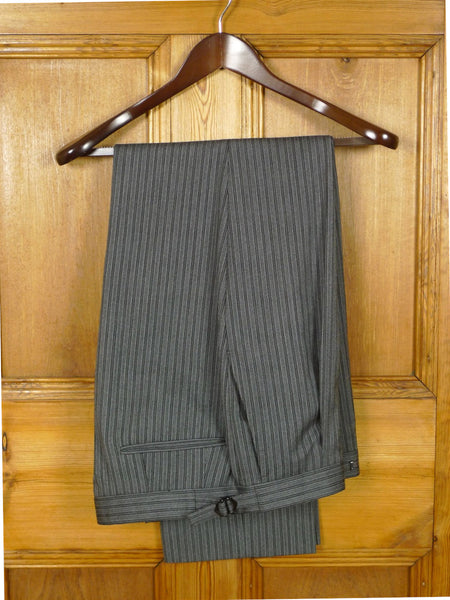 26/1113 immaculate ede & ravenscroft 'cashmere stripe' grey wool morning dress trouser (rrp £245) 31-34
