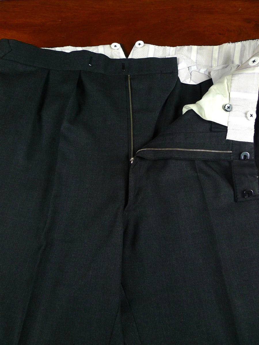 26/1124 h. huntsman & sons 2003 savile row bespoke grey worsted trouser 38